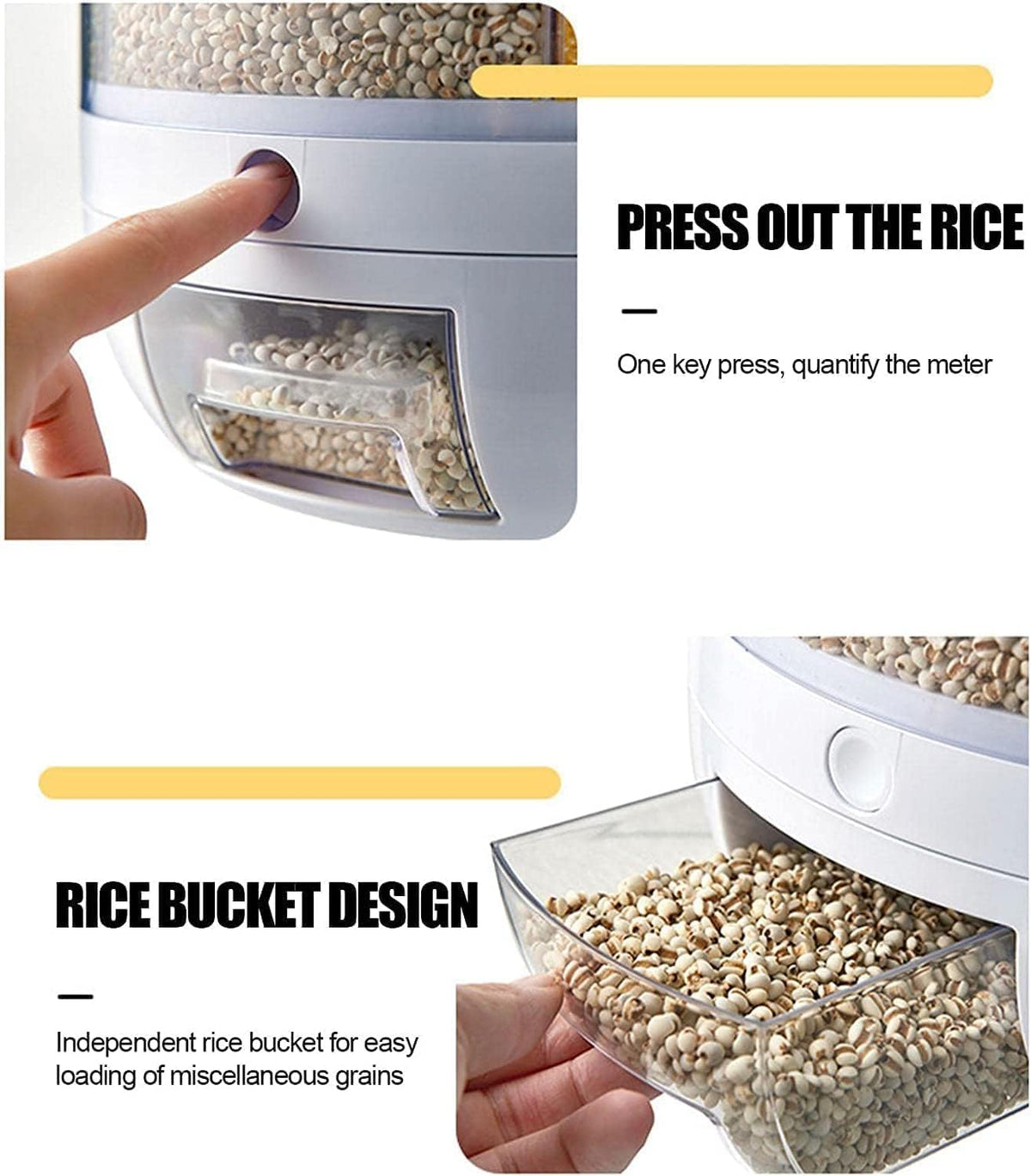 Premium 360° Rotating Kitchen Organiser with 6 Grid Dispenser