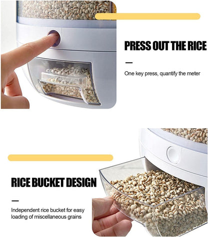 Premium 360° Rotating Kitchen Organiser with 6 Grid Dispenser