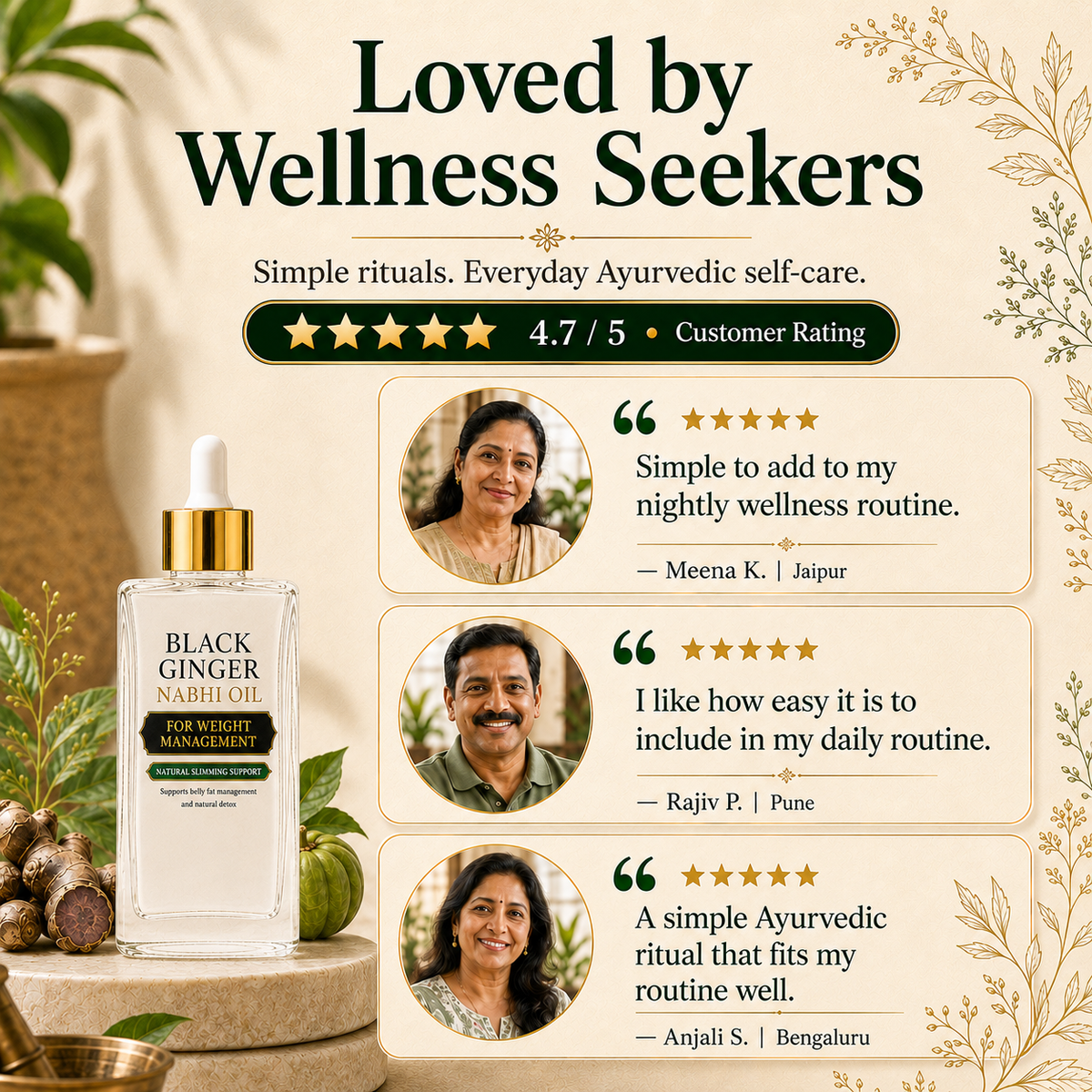 Black Ginger Nabhi Oil - Weight Management | Buy 1 Get 1 Free