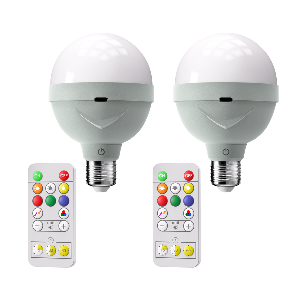 WIRELESS RECHARGEABLE LIGHT BULBS (SET OF 2)