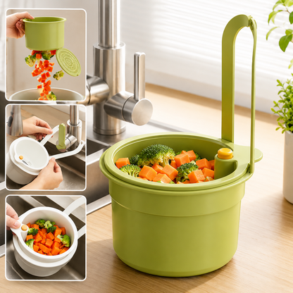 Kitchen Sink Drain Basket – Double Layer Strainer & Detachable Food Waste Filter